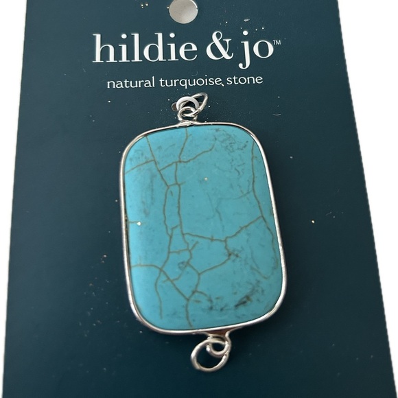 Hildie & Jo Natural Turquoise Stone Gemstone Pendant & Silver Chain Necklace 18" - Picture 2 of 5